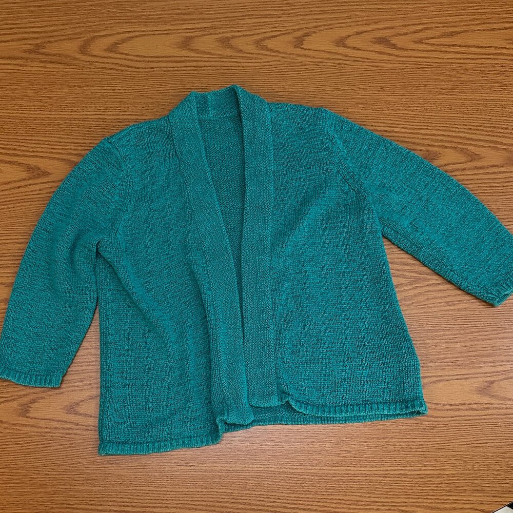 Teal Open-Front Knit Cardigan Sweater – Cozy & Stylish Layer
